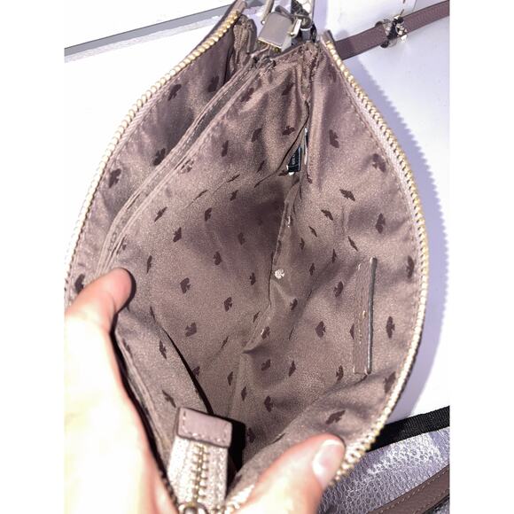 KATE SPADE, TAUPE LEATHER, SNAKE PRINT WOMENS CROSSOBODY BAG - Picture 13 of 15